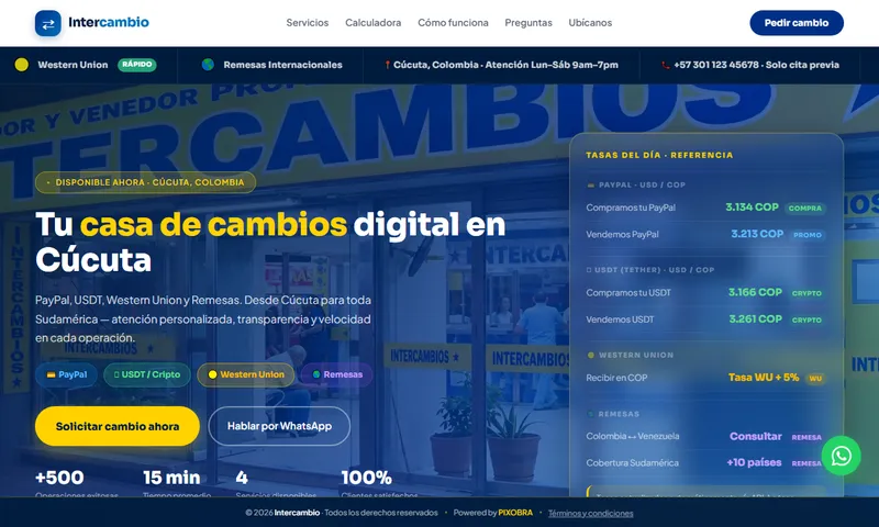 Screenshot of intercambio.pixobra.com